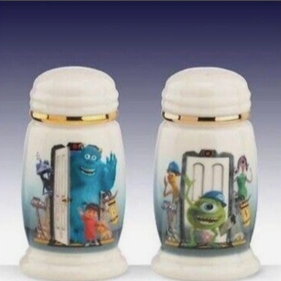 BRAND NEW IN BOX LENOX SET PAIR DISNEY MONSTERS INC SALT AND PEPPER SHAKERS 2 - Picture 1 of 5